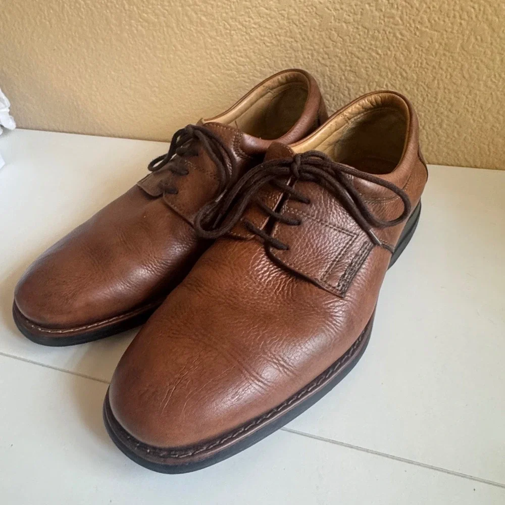 Johnston & Murphy XC4 Mens 9.5 M Brown Leather Sheepskin Lining Shoes 20-7258